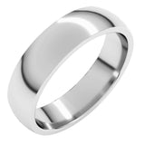 14K White Gold 5 mm Lightweight Comfort-Fit Half Round Band Size 8.5