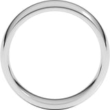 14K White Gold 7 mm Lightweight Comfort-Fit Half Round Band Size 9.5