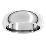 10K White Gold 6 mm Comfort-Fit Half Round Band Size 8.5