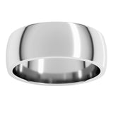 14K White Gold 7 mm Lightweight Comfort-Fit Half Round Band Size 11.5