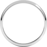 Platinum 3 mm Lightweight Half Round Band Size 6