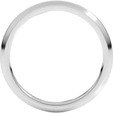 14K White Gold 2 mm Comfort-Fit Half Round Band Size 4.5