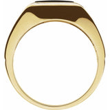 14K Yellow Gold Natural Black Onyx Ring