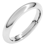 14K White Gold 3 mm Comfort-Fit Half Round Band Size 11