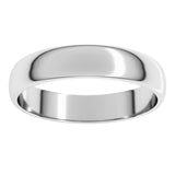 Sterling Silver 4 mm Lightweight Half Round Band Size 10