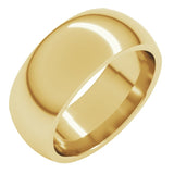 10K Yellow Gold 8 mm Comfort-Fit Half Round Band Size 9