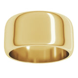 10K Yellow Gold 10 mm Half Round Band Size 9