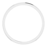 14K White Gold 1 mm Half Round Band Size 7.5