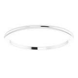 14K White Gold 1 mm Half Round Band Size 7.5