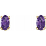 14K Yellow Gold Natural Amethyst Scroll Setting® Stud Earrings