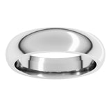 Platinum 5 mm Comfort-Fit Half Round Band Size 11.5