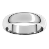 14K White Gold 5 mm Half Round Band Size 9.5