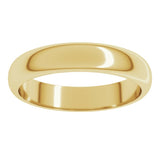 10K Yellow Gold 4 mm Half Round Band Size 10.5