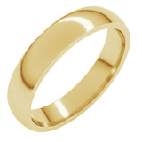14K Yellow Gold 4 mm Lightweight Comfort-Fit Half Round Band Size 5