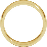 14K Yellow Gold 8 mm Lightweight Comfort-Fit Half Round Band Size 11