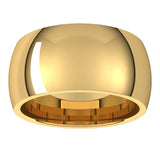 14K Yellow Gold 10 mm Comfort-Fit Half Round Band Size 9