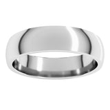 10K White Gold 5 mm Lightweight Comfort-Fit Half Round Band Size 9.5