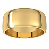 14K Yellow Gold 8 mm Lightweight Half Round Band Size 12.5