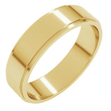 10K Yellow Gold 5 mm Stepped-Edge Flat Band Size 8