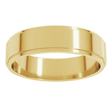10K Yellow Gold 5 mm Stepped-Edge Flat Band Size 8