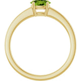 14K Yellow Gold Natural Peridot Solitaire Ring
