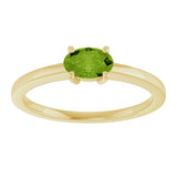14K Yellow Gold Natural Peridot Solitaire Ring