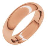 14K Rose Gold 5.5 mm Comfort-Fit Half Round Band Size 9.5