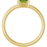 14K Yellow Gold Natural Peridot Family Stackable Ring