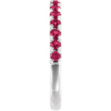 14K White Gold Natural Ruby Stackable Ring