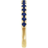 14K Yellow Gold Lab-Grown Blue Sapphire Stackable Ring