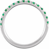 Sterling Silver Lab-Grown Emerald Stackable Ring