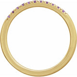 14K Yellow Gold Vermeil Natural Amethyst Stackable Ring