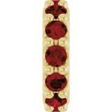 18K Yellow Gold-Plated Sterling Silver Natural Mozambique Garnet Spacer Charm/Pendant