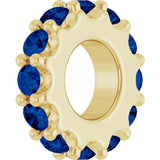 18K Yellow Gold-Plated Sterling Silver Lab-Grown Blue Sapphire Spacer Charm/Pendant