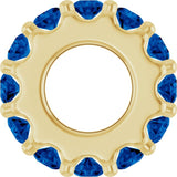 18K Yellow Gold-Plated Sterling Silver Lab-Grown Blue Sapphire Spacer Charm/Pendant