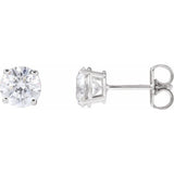 Sterling Silver 1 1/5 CTW Lab-Grown White Diamond Earrings