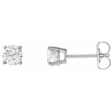 Sterling Silver 3/4 CTW Lab-Grown White Diamond Earrings