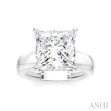 1/8 Ctw Princess Shape Round Cut Diamond Semi-Mount Engagement Ring in 14K White Gold