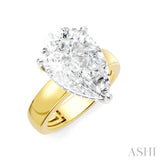 1/6 Ctw Pear Shape Round Cut Diamond Semi-Mount Engagement Ring in 14K Yellow and White Gold