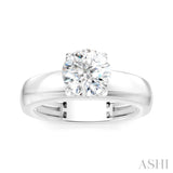 1/20 Ctw Round Shape Round Cut Diamond Semi-Mount Engagement Ring in 14K White Gold