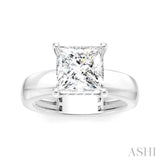1/10 Ctw Princess Shape Round Cut Diamond Semi-Mount Engagement Ring in 14K White Gold