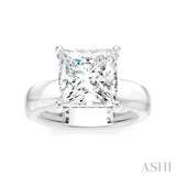 1/8 Ctw Princess Shape Round Cut Diamond Semi-Mount Engagement Ring in 14K White Gold
