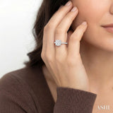 3/4 Ctw Round Cut Lovebright Diamond Ring in 14K White Gold