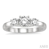 3/4 Ctw Round Cut Diamond Three-Stone Ring in 14K White Gold