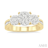 3/4 Ctw Lovebright Round Cut Diamond Ring in 14K Yellow and White Gold