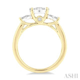 3/4 Ctw Lovebright Round Cut Diamond Ring in 14K Yellow and White Gold