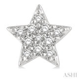 1/10 Ctw Star Round Cut Diamond Petite Fashion Earrings in 10K White Gold