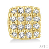 1/8 Ctw Cushion Shape Round Cut Diamond Petite Fashion Earrings in 14K Yellow Gold