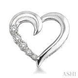 1/20 Ctw Round Cut Diamond Heart Shape Diamond Journey Earrings in Sterling Silver