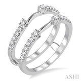 3/8 Ctw Round Cut Diamond Insert Ring in 14K White Gold